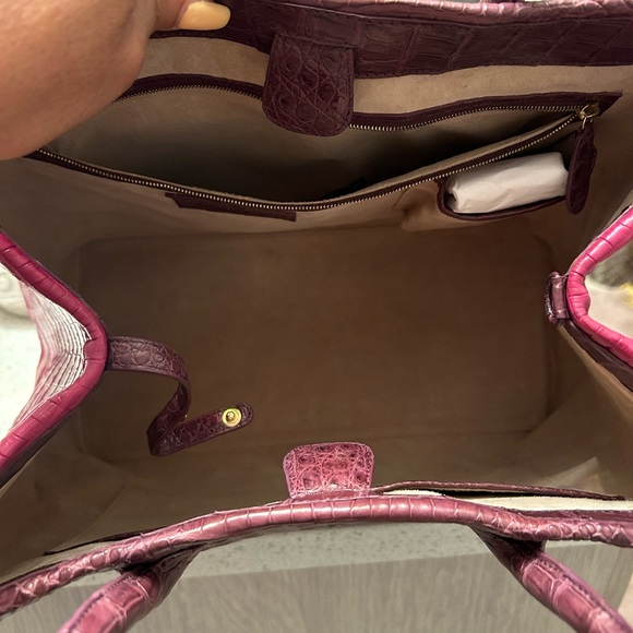 NANCY GONZALEZ PURPLE/PINK CROC EMBOSSED TOTE BAG - Picture 2 of 8
